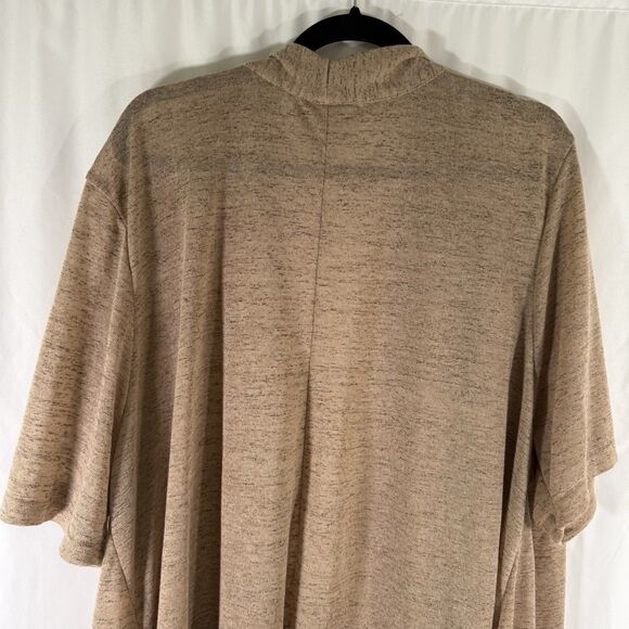 Woman Within Cardigan Women's 4X 34 36 Brown Open Front Linen Blend Short Sleeve - Picture 10 of 11